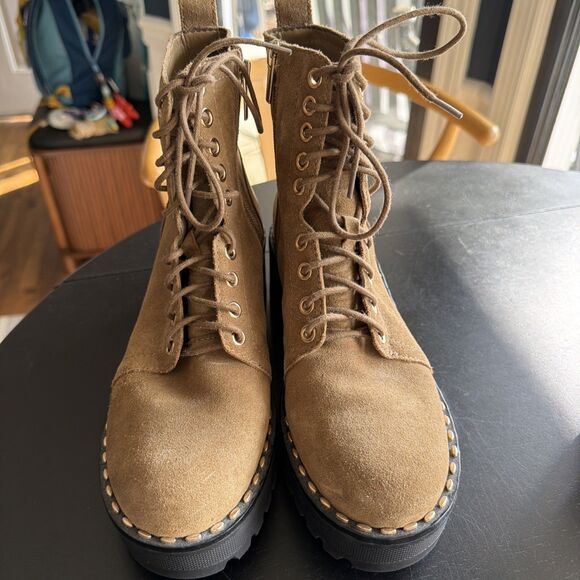 Vince Camuto Leather Women's Mecale Combat Boot Dogwood 6.5 - Picture 3 of 9